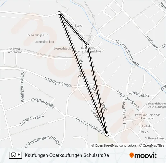 E Bus Line Map