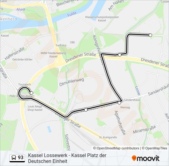 93 Route: Fahrpläne, Haltestellen & Karten - Lossewerk (Aktualisiert)
