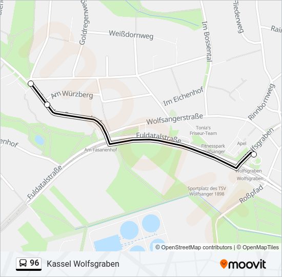96 Bus Line Map