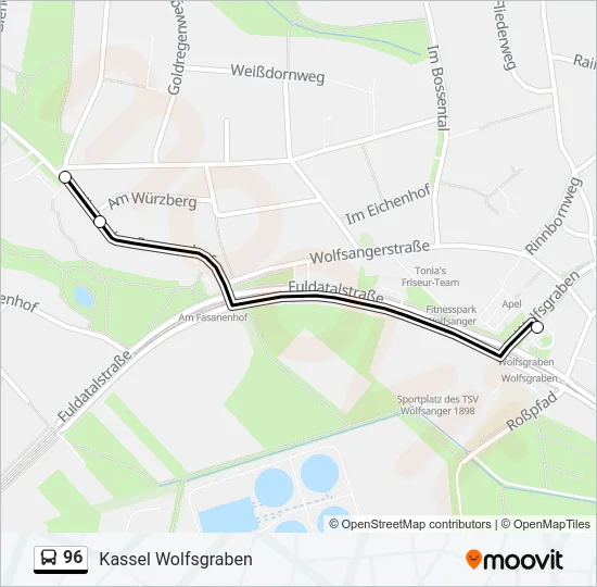 96 Bus Line Map