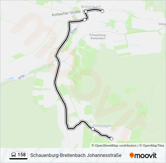 158 Bus Line Map