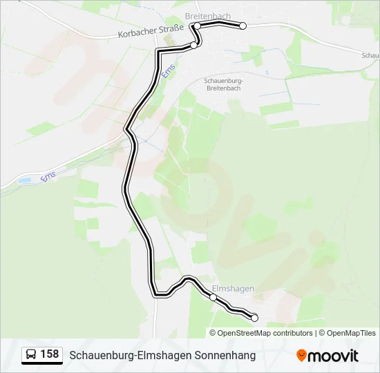 158 Bus Line Map