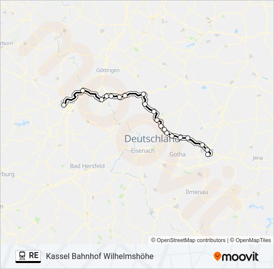 RE Train Line Map