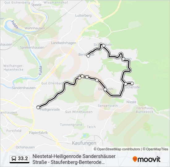 Автобус 33.2: карта маршрута