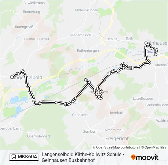  MKK60A: карта маршрута