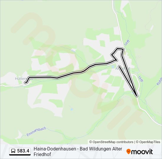 5834 Route: Fahrpläne, Haltestellen & Karten - Haina-Hüttenrode ...