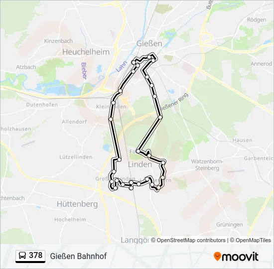 378 Bus Line Map