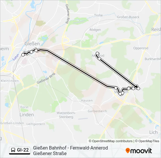 GI-22 Bus Line Map