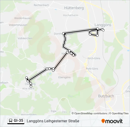 GI-35 Bus Line Map