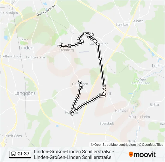 GI-37 Bus Line Map