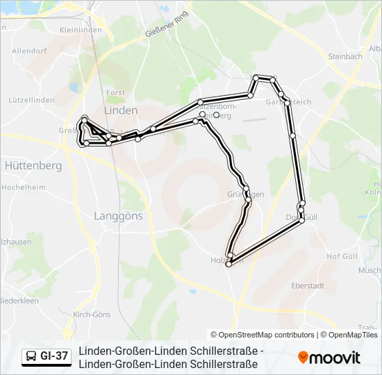 GI-37 Bus Line Map