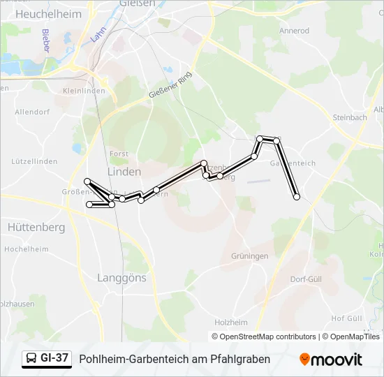 GI-37 Bus Line Map