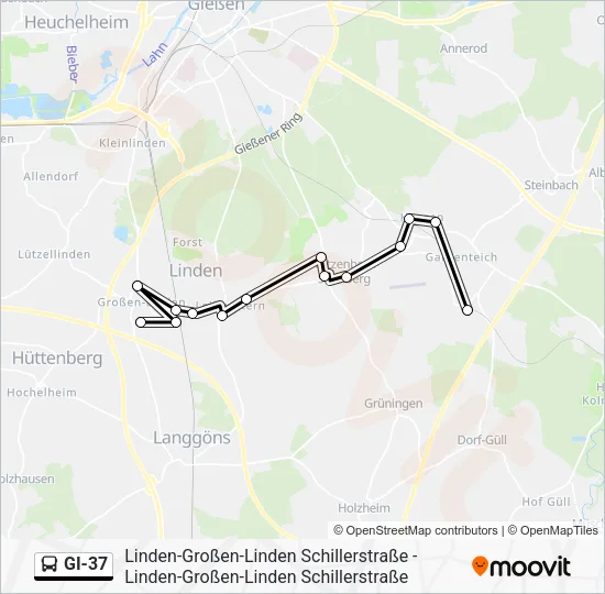 GI-37 Bus Line Map
