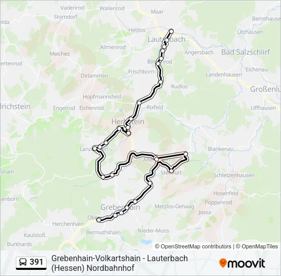 391 Bus Line Map