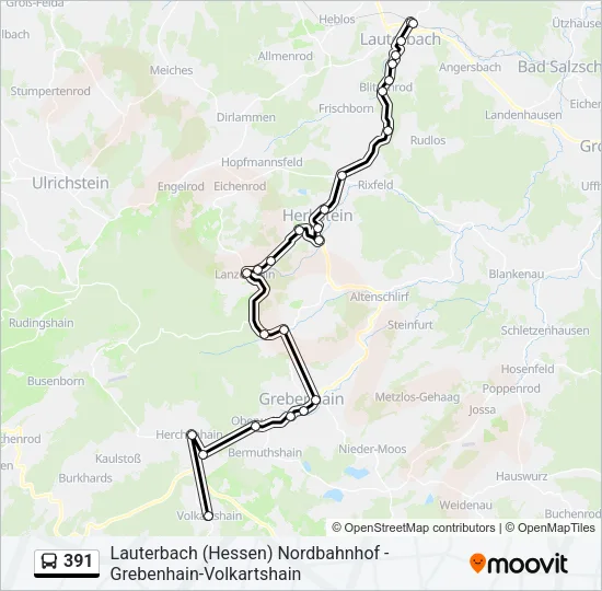 391 Bus Line Map