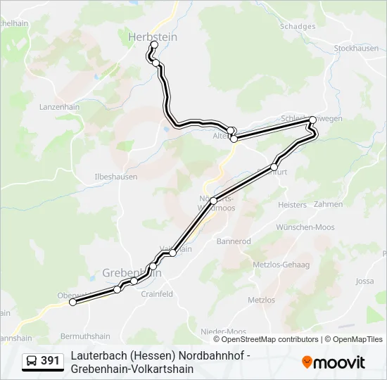 391 Bus Line Map