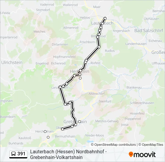 391 Bus Line Map