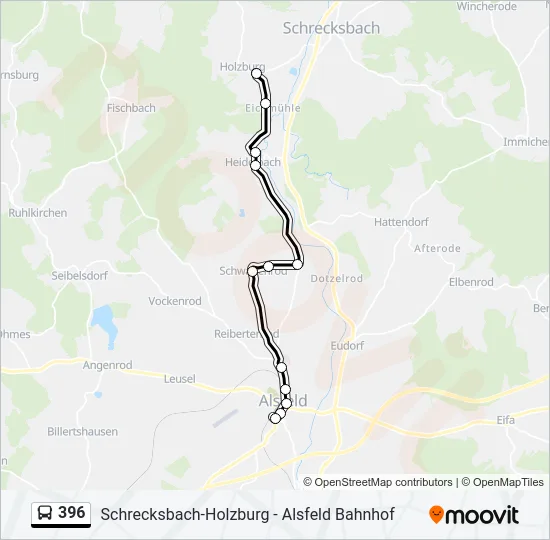 396 Bus Line Map