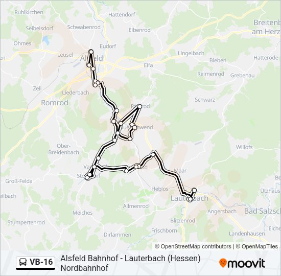 VB-16 Bus Line Map
