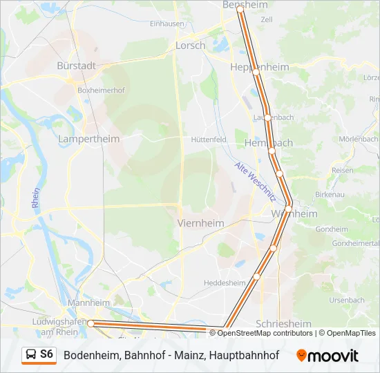 S6 Bus Line Map