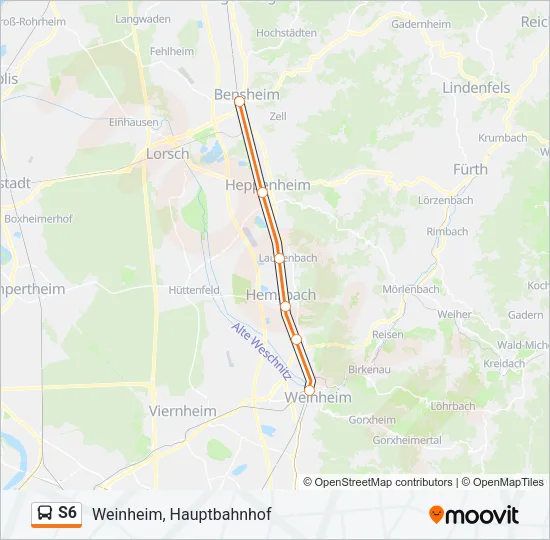 S6 Bus Line Map