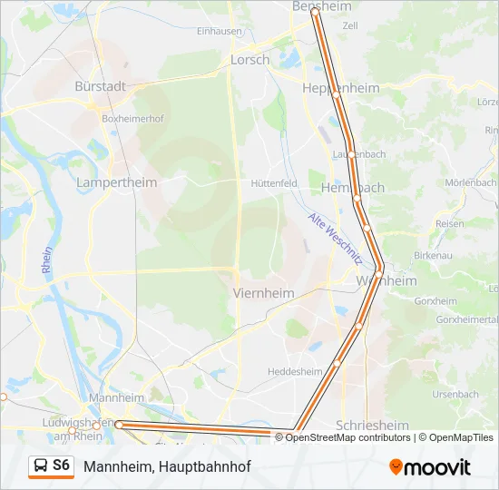 S6 Bus Line Map