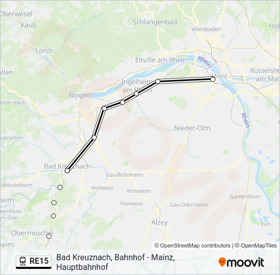 RE15 Train Line Map