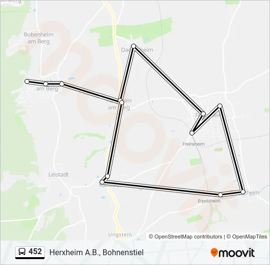 452 Bus Line Map