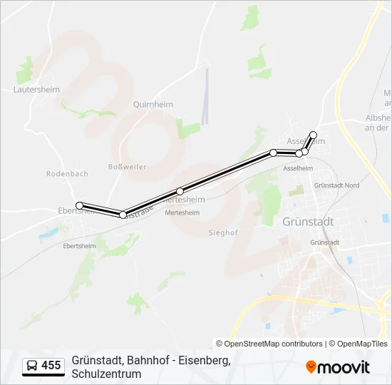455 Bus Line Map