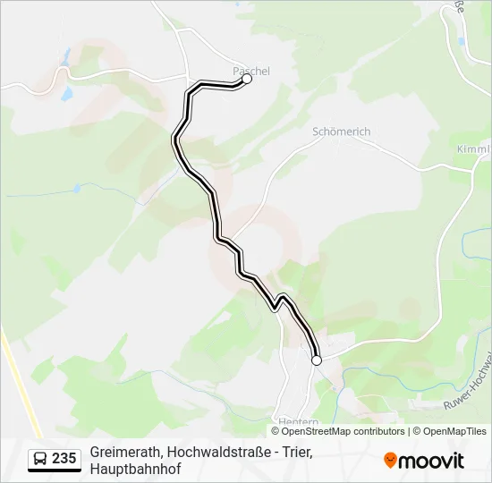 Автобус 235: карта маршрута