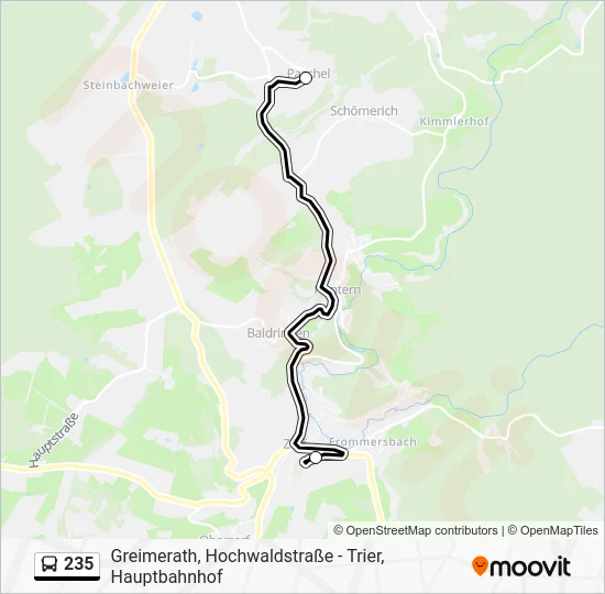 Автобус 235: карта маршрута