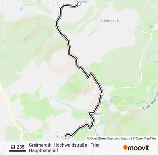 Автобус 235: карта маршрута