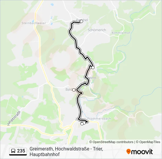 Автобус 235: карта маршрута