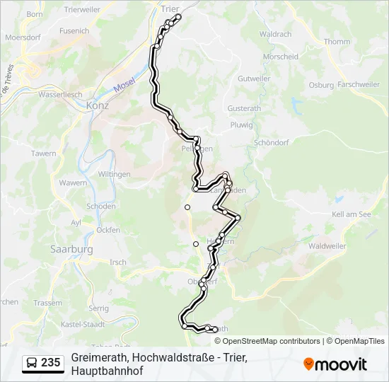 235 Bus Line Map