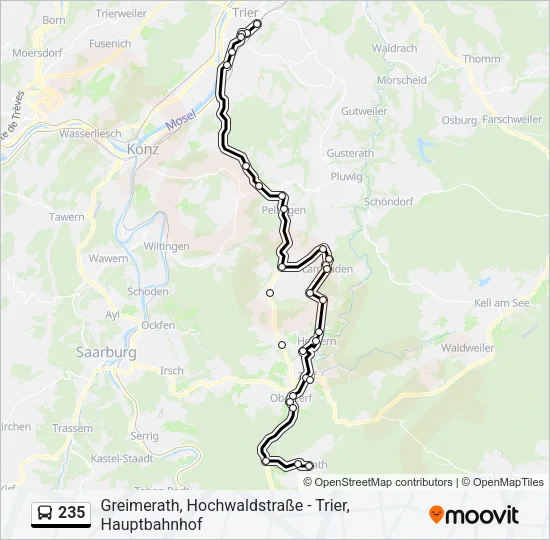 235 Bus Line Map