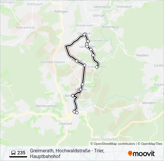 235 Bus Line Map