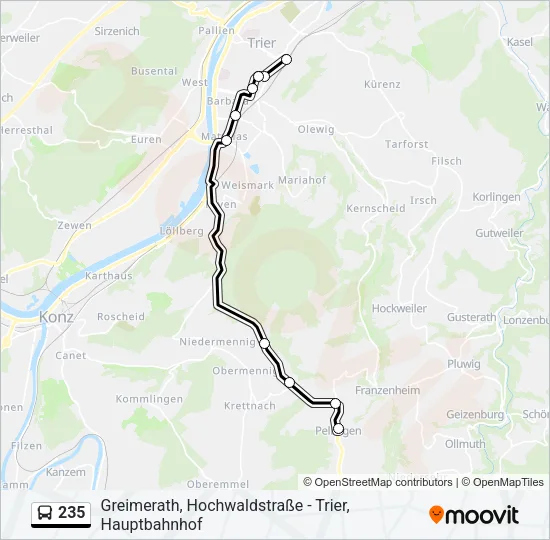 235 Bus Line Map