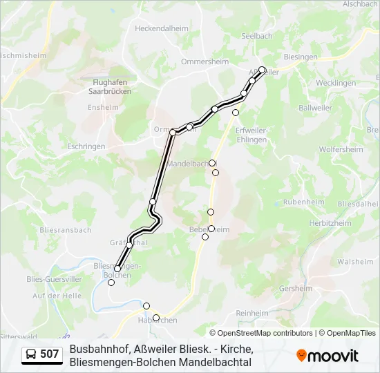 507 Bus Line Map