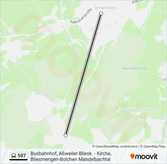 507 Bus Line Map