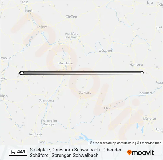 449 Bus Line Map