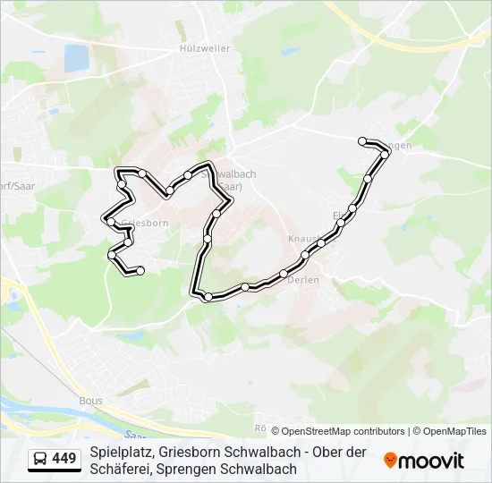 449 Bus Line Map
