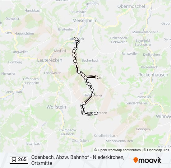 265 Bus Line Map