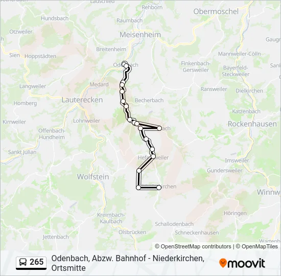265 Bus Line Map