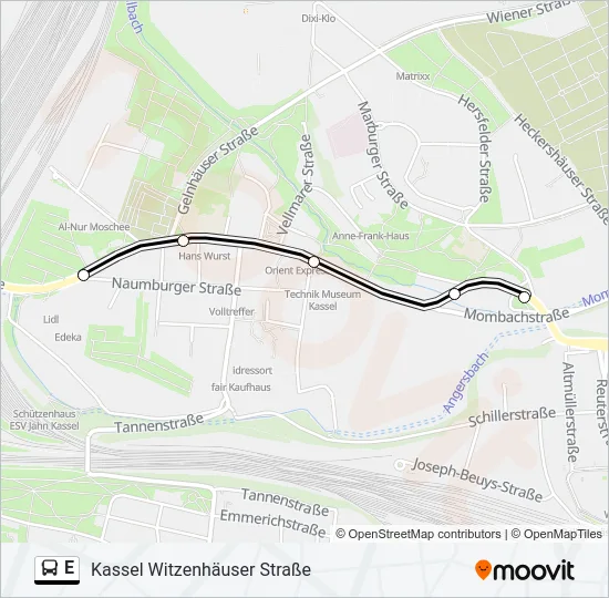 E Bus Line Map