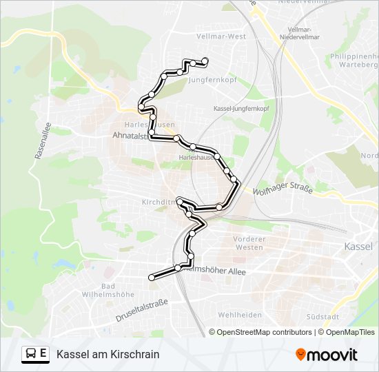 Автобус E: карта маршрута