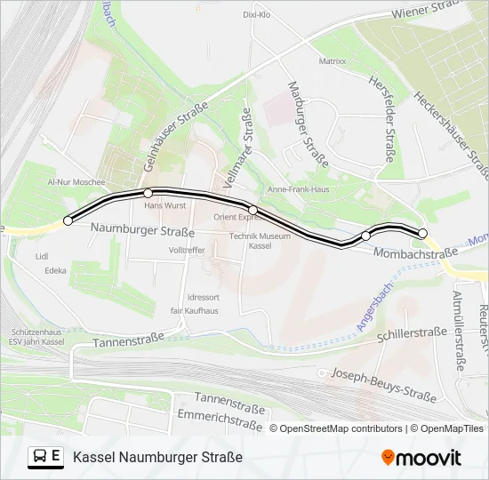 E Bus Line Map