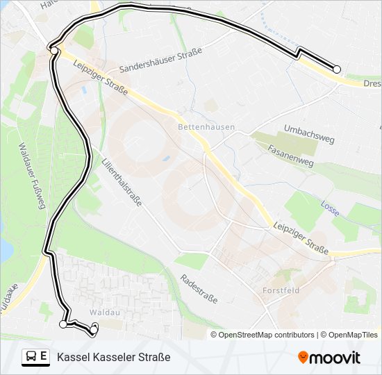 E Bus Line Map