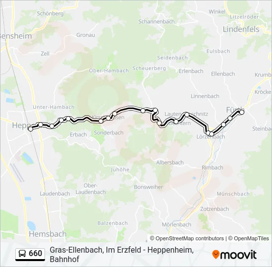 660 Bus Line Map