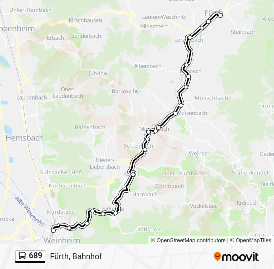 Автобус 689: карта маршрута