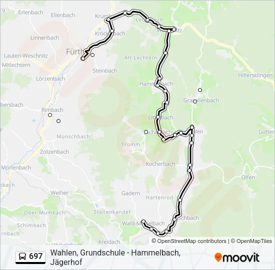 697 Bus Line Map